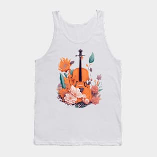 Violin and Flowers Tank Top